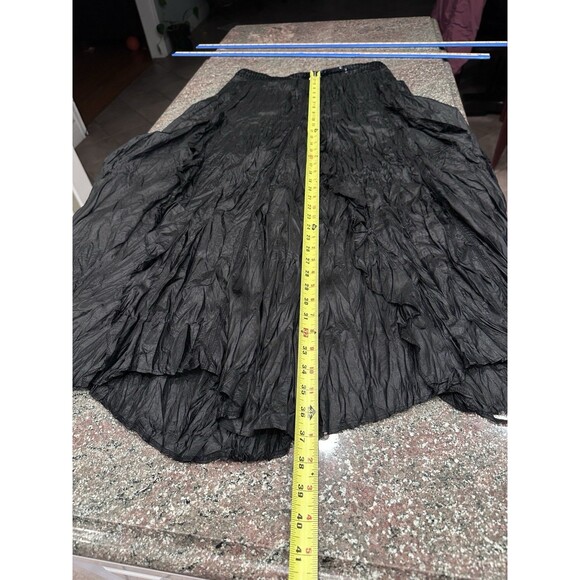 Carol  Litt VTG Black Crinkle gothic Elastic Stretch Maxi Skirt y2k Whimsigoth M - Picture 9 of 9